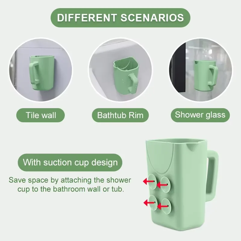 CPC Certification Baby Bath Rinse Cup Tear-free Food Grade Silicone Shampoo Body Washing Rinser Cup with Suction Cup for Kids - detail view 4