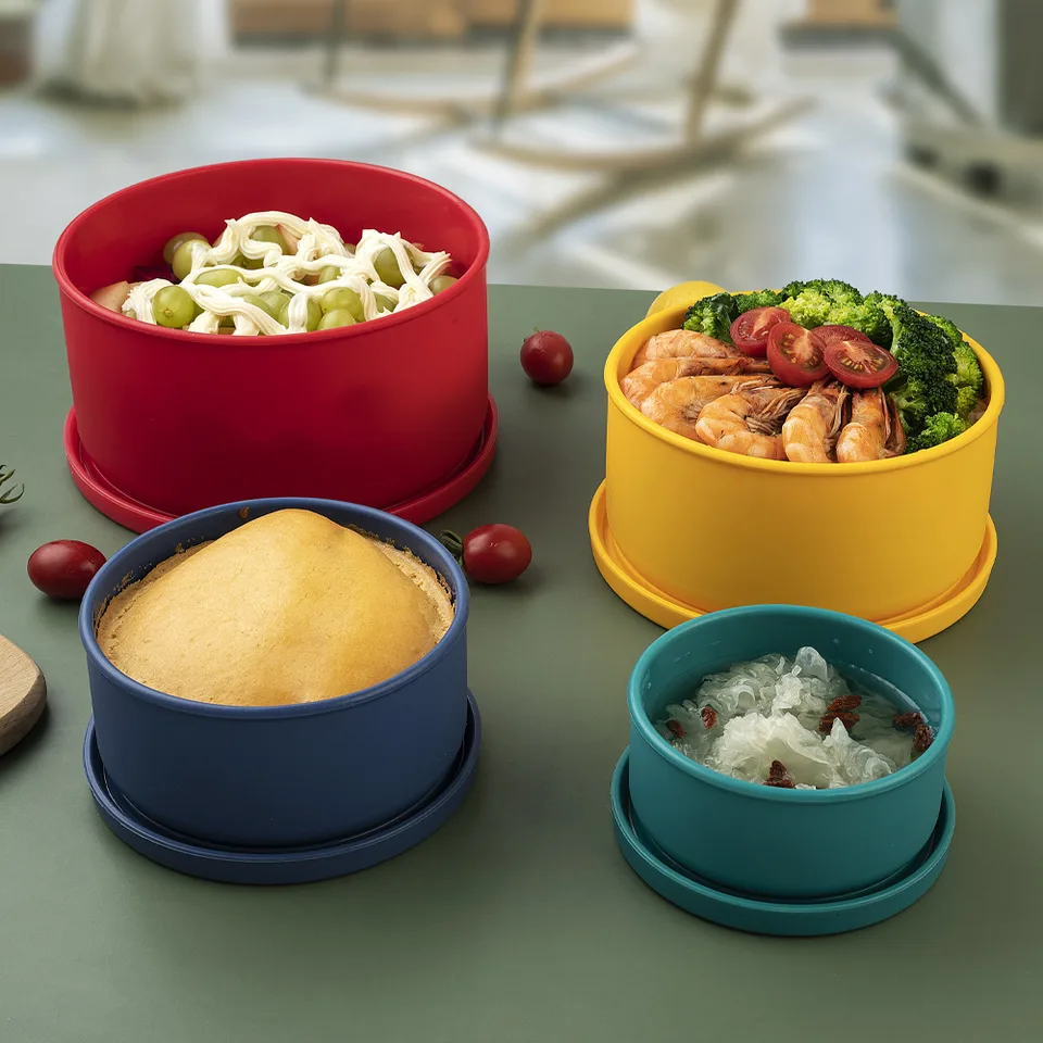 BPA-Free Leak-Proof Salad Silicone Lunch Box Adult & Kids Food Storage Container with Preservation Advantage - detail view 4