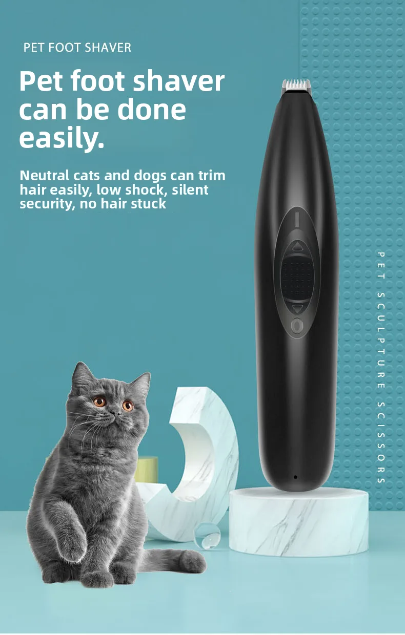 ABS Silent Electric Pet Hair Trimmer Grooming OEM Pet Cat Dog Foot Hair Shaver Trimmer - detail view 9