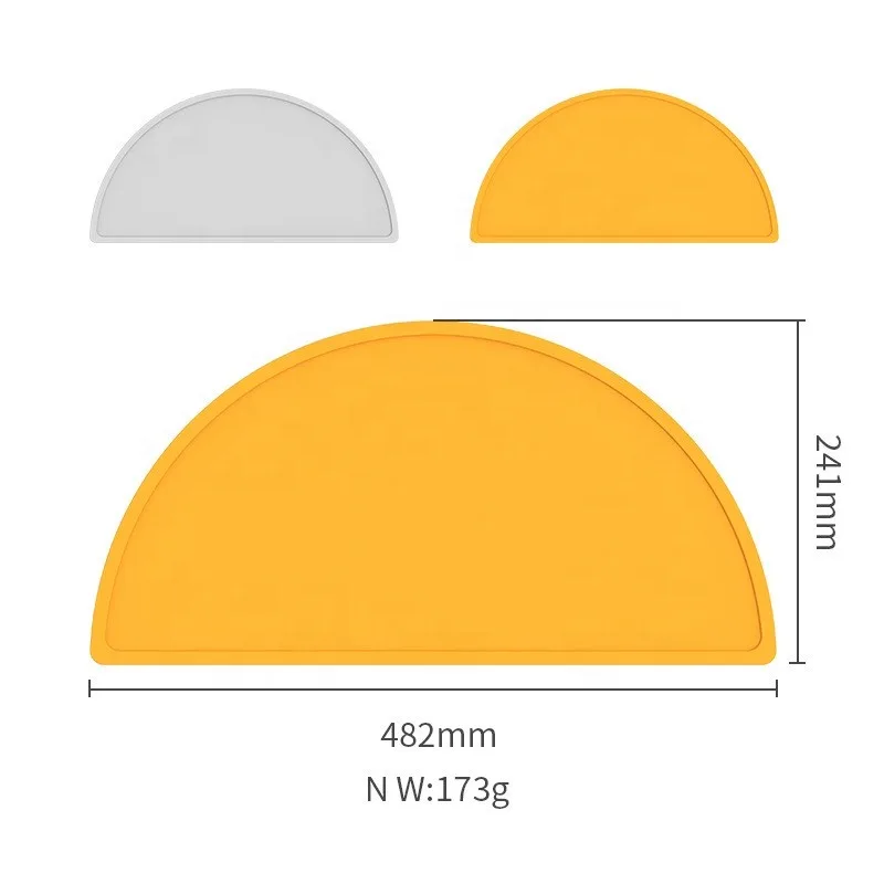 Bpa Free Reusable Portable Children Dining Food Mat Non-slip Baby Place Mat Waterproof Silicone Placemats for Kids - detail view 7