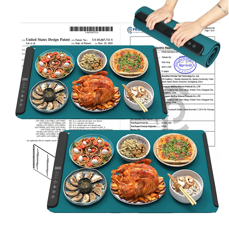 2026 New Arrivals Silicone Heat Pad Flexible Folding Kitchen Food Warmers Food Warming Mat - custom silicone manufacturer