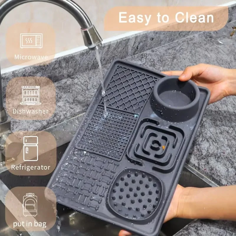 Silicone Dog Lick Mat with Suction Cups - Anxiety Relief - detail view 3