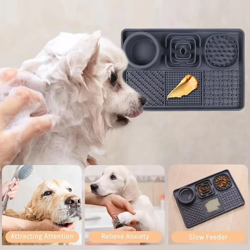 Silicone Dog Lick Mat with Suction Cups - Anxiety Relief - detail view 2