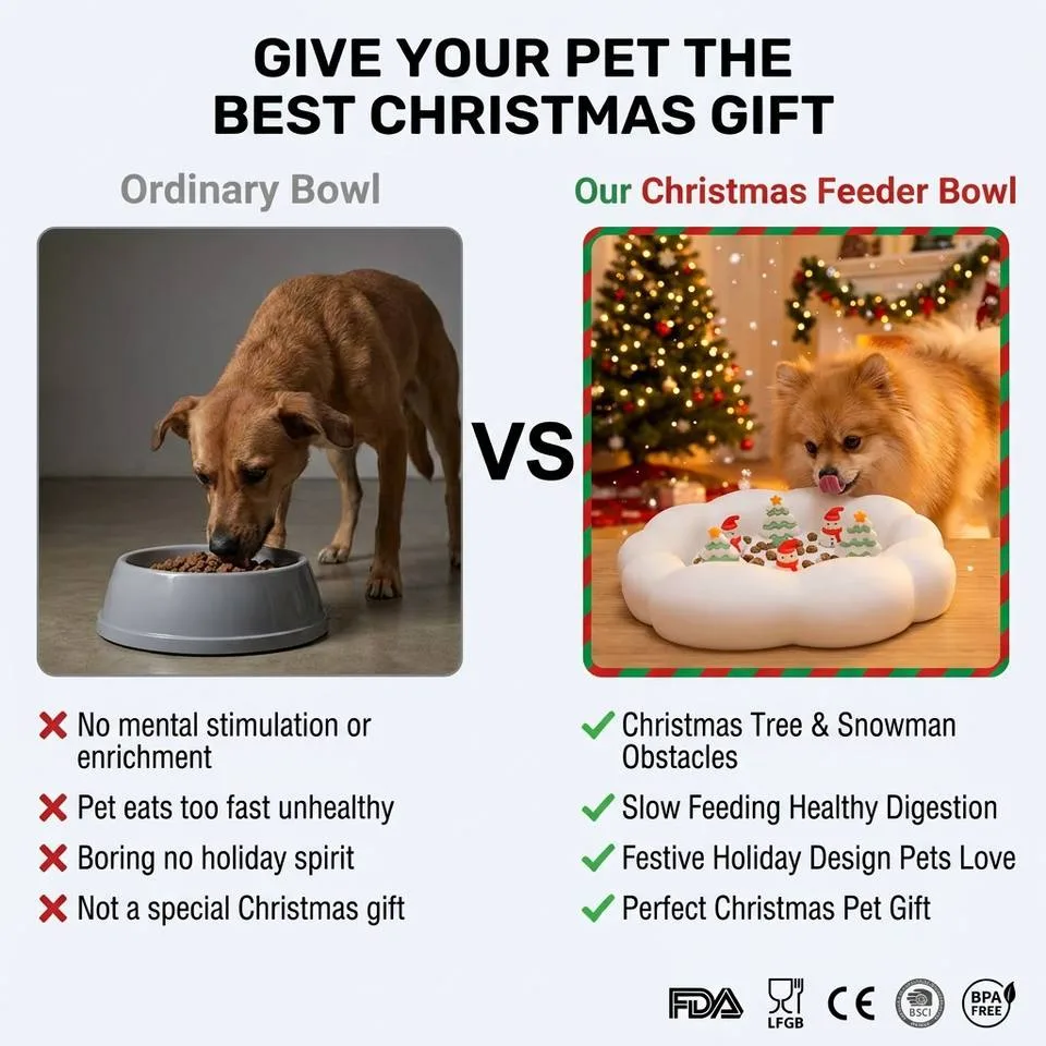 Top Rankings Christmas Pet Dog Lick Mat Slow Feeding Bowl Ready to Ship Slow Feeder Silicone Lick Pad - detail view 3