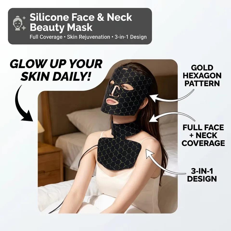 Professional Salon Style Standing Silicone LED Light Face Mask Mat Home Use Hand Held Skin Care Facial Mask - custom silicone manufacturer