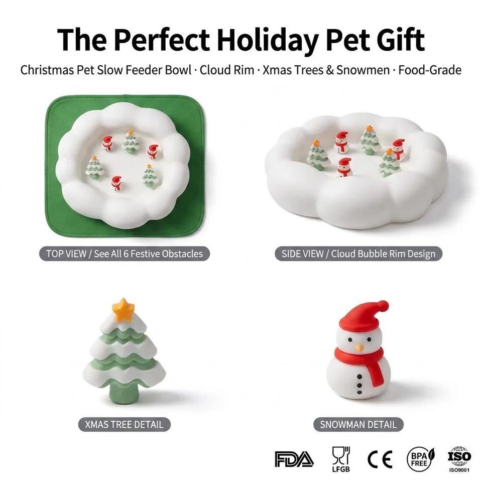 Top Rankings Christmas Pet Dog Lick Mat Slow Feeding Bowl Ready to Ship Slow Feeder Silicone Lick Pad - detail view 4