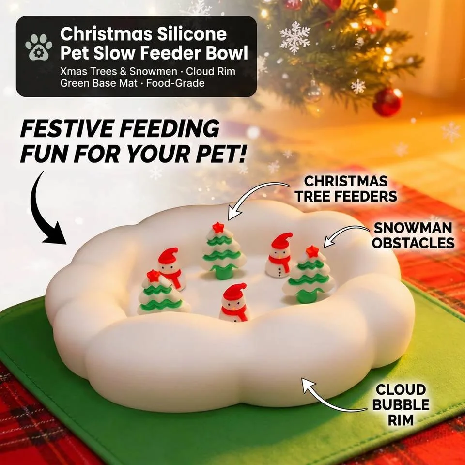 Top Rankings Christmas Pet Dog Lick Mat Slow Feeding Bowl Ready to Ship Slow Feeder Silicone Lick Pad - detail view 1