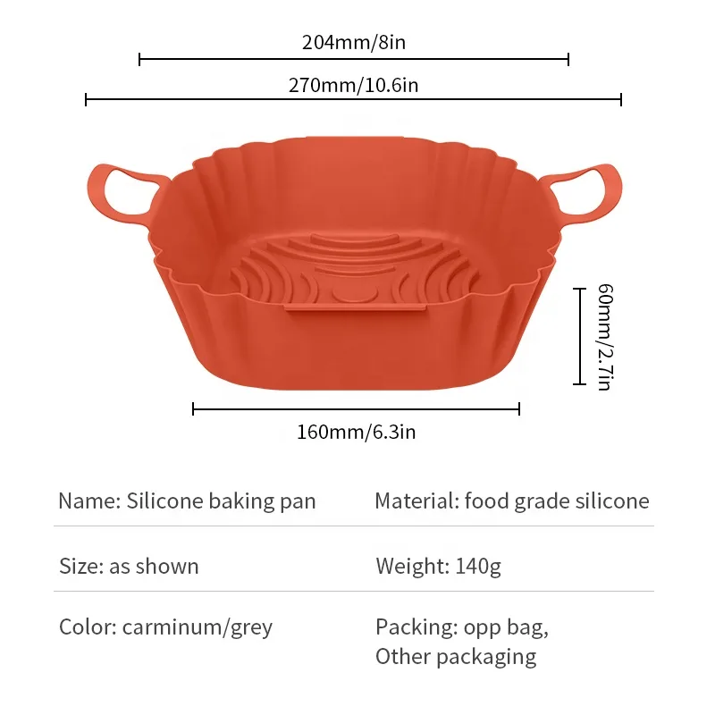 Air Fryer Silicone Pot 8 Inch - Food Safe Reusable Liner - detail view 5