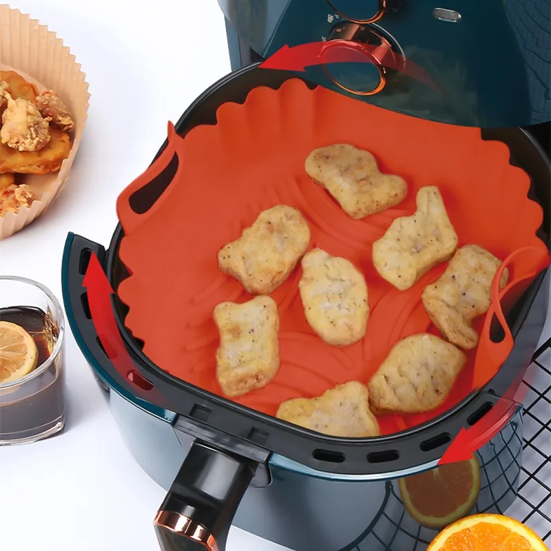 Air Fryer Silicone Pot 8 Inch - Food Safe Reusable Liner - detail view 1