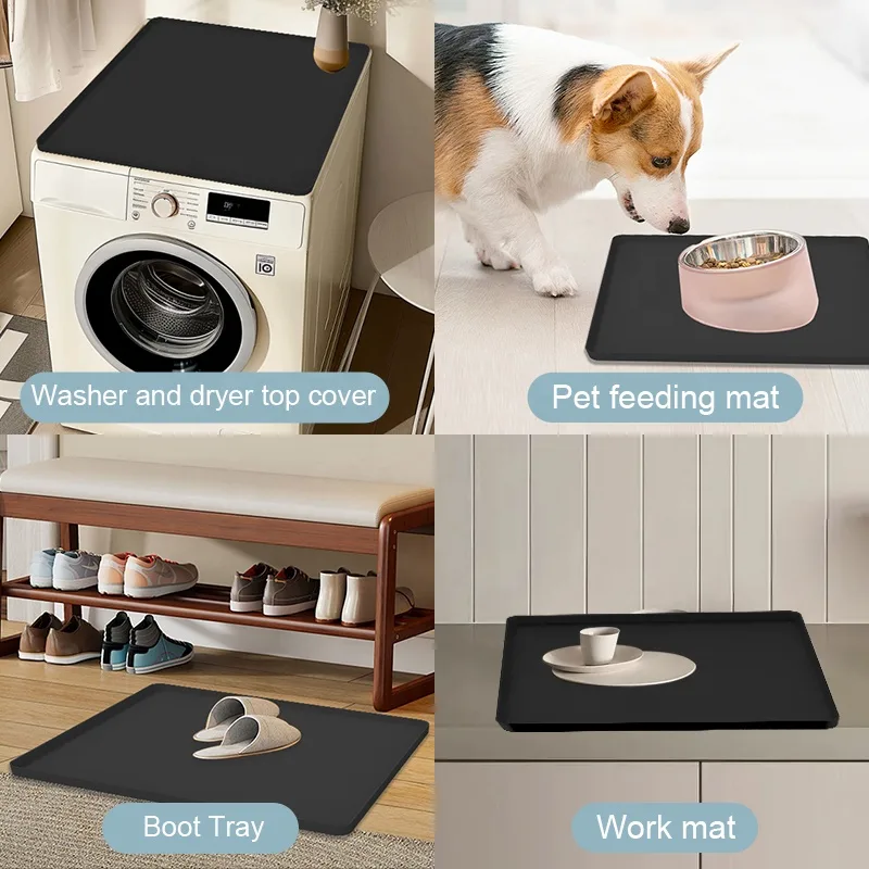 Silicone Washer Drain Pan - Waterproof Non-Slip Floor Tray - detail view 1